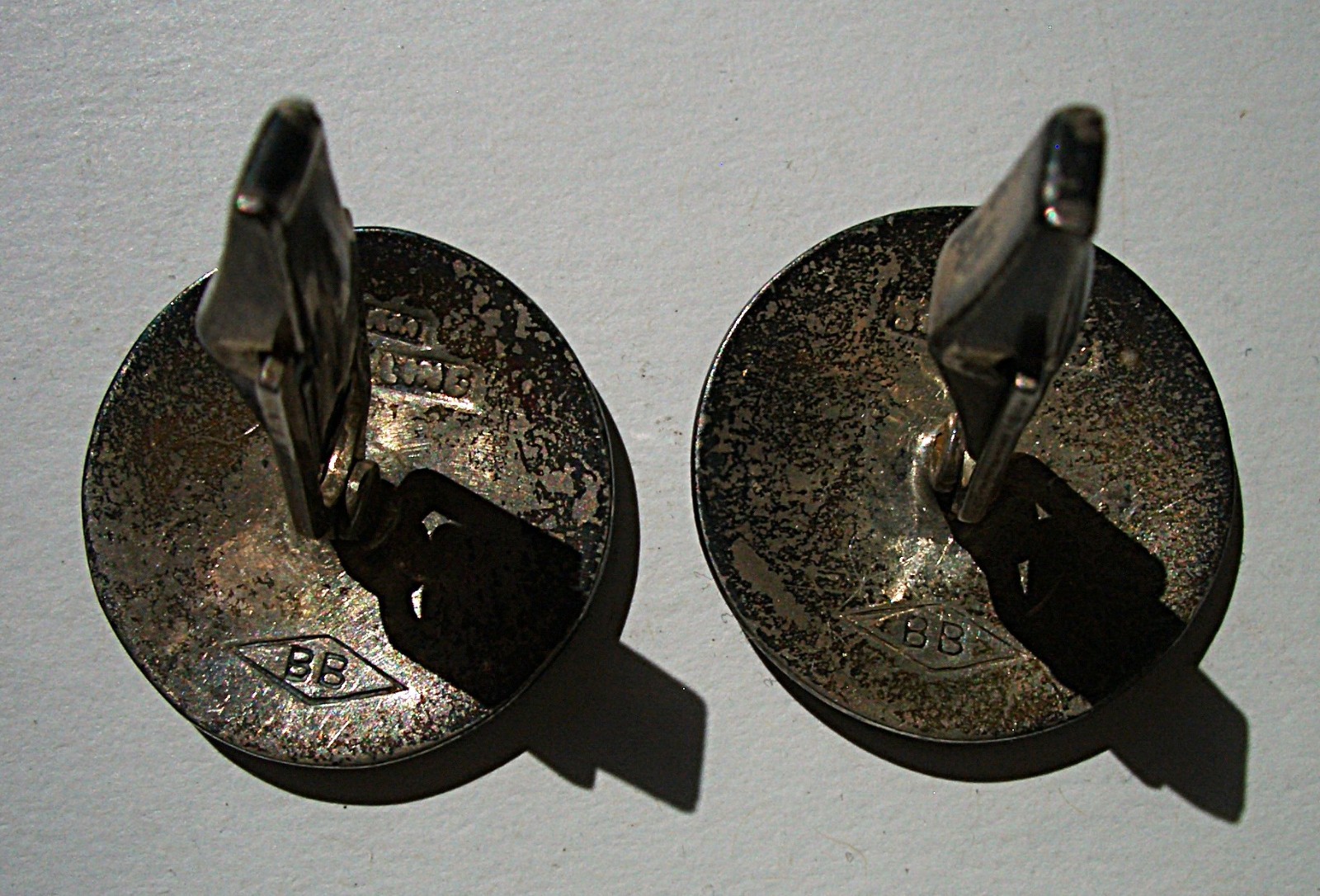 Vtg Mid 20th Century Large Marked Siam Sterling Silver Cufflinks Niello Dancer