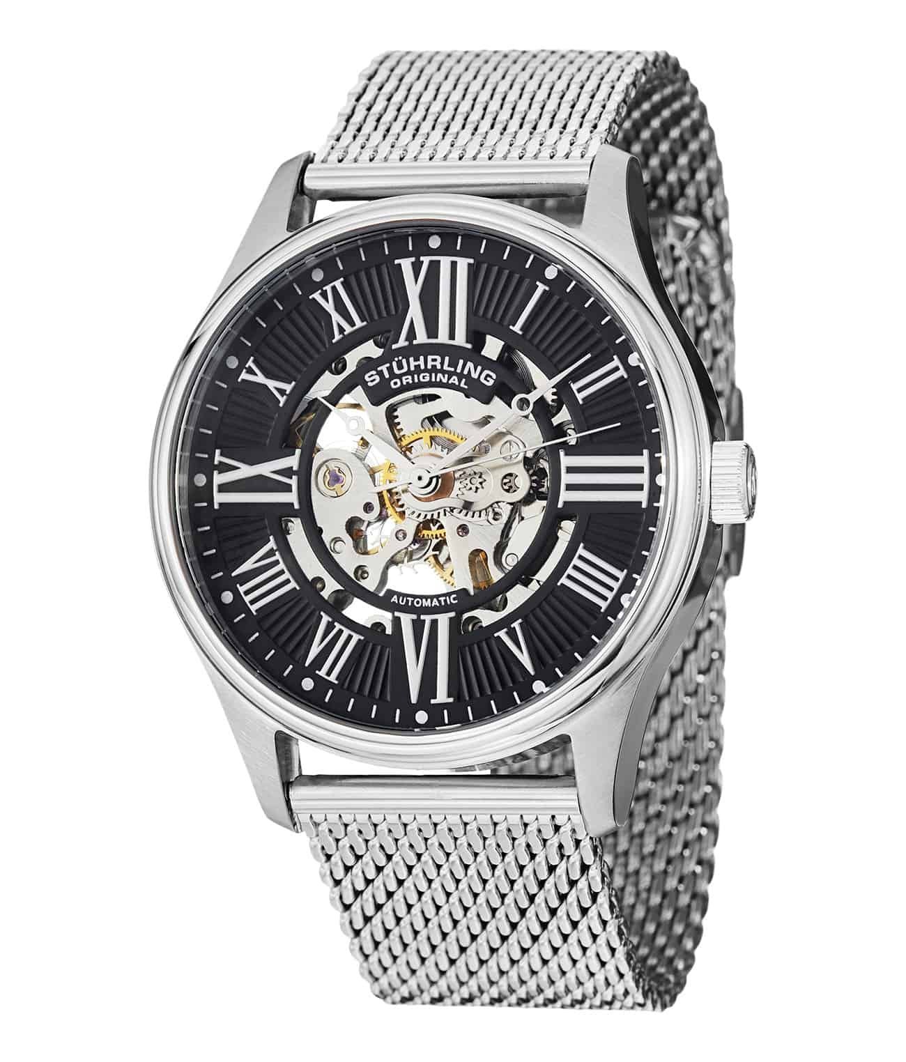Legacy Black Dial/ Silver Stainless Steel Skeleton | Black Dial Wristwatch 747M.