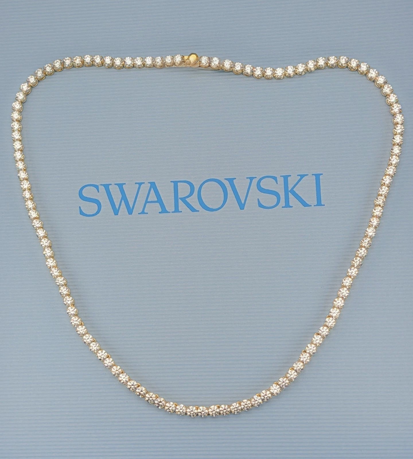 Swarovski Matrix Tennis Necklace S New Gold Shiny White