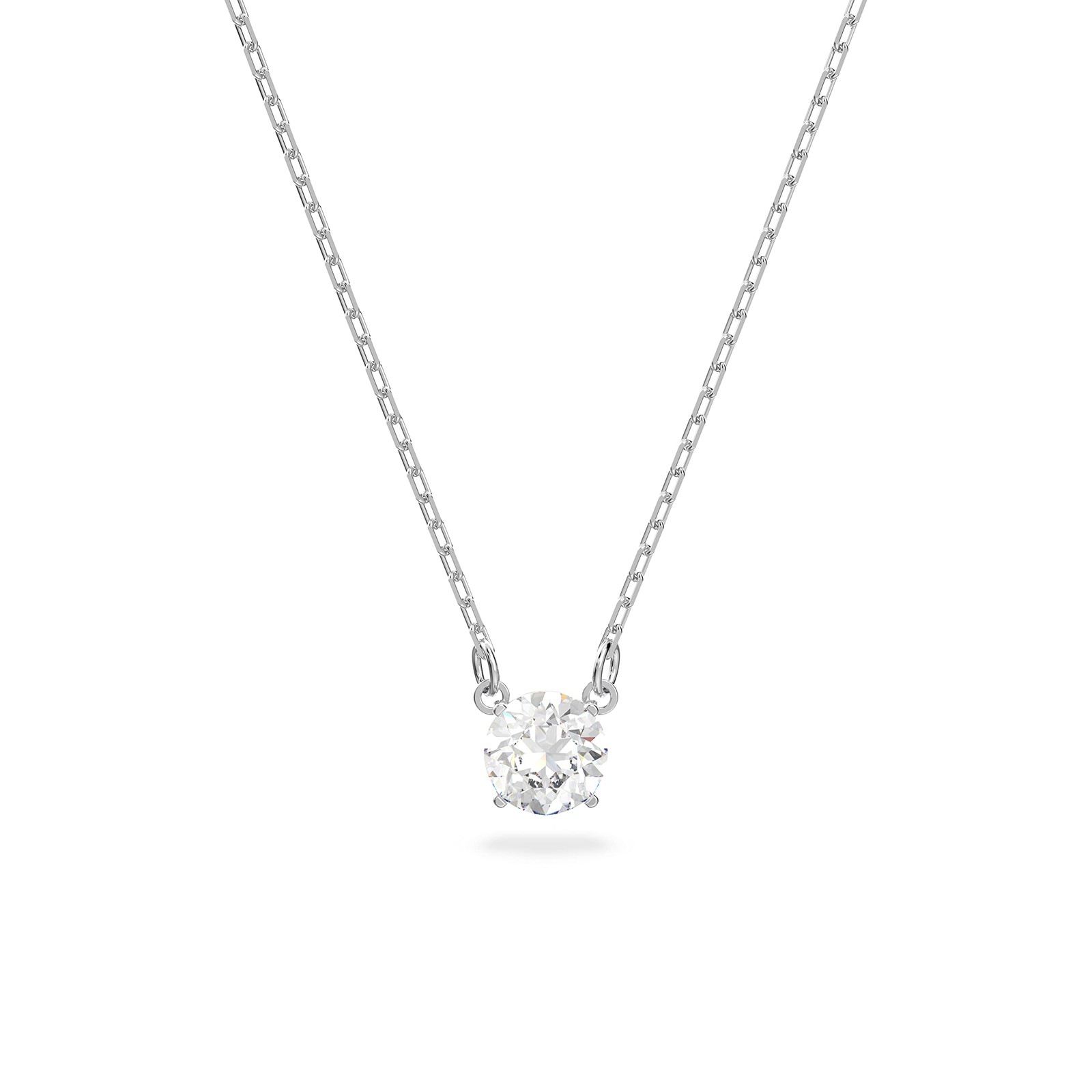 Swarovski Stilla Attract Necklace, Clear Round-Cut Crystal in a Rhodium-Finish