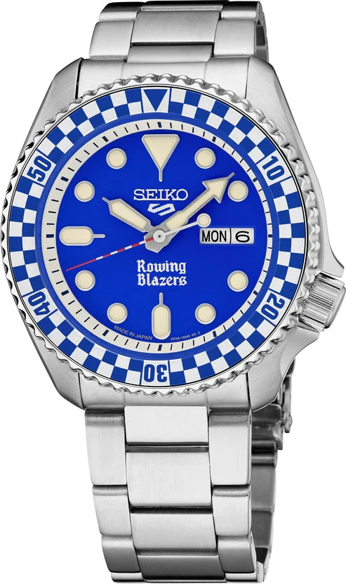 Seiko 5 Sports Rowing Blazers Limited Edition 42.5mm Blue Dial Watch SRPM19