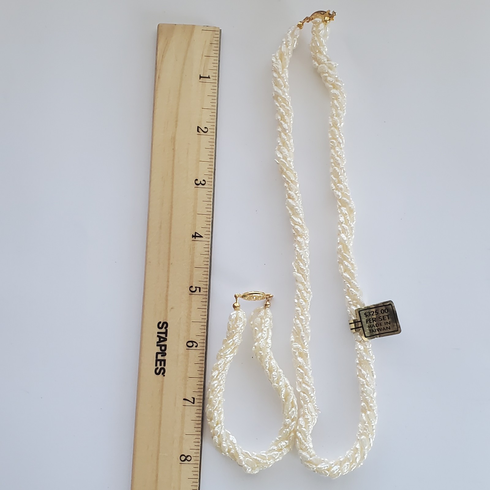 Multi-strand Rice Freshwater Pearl Set With Fish Hook Clasp,