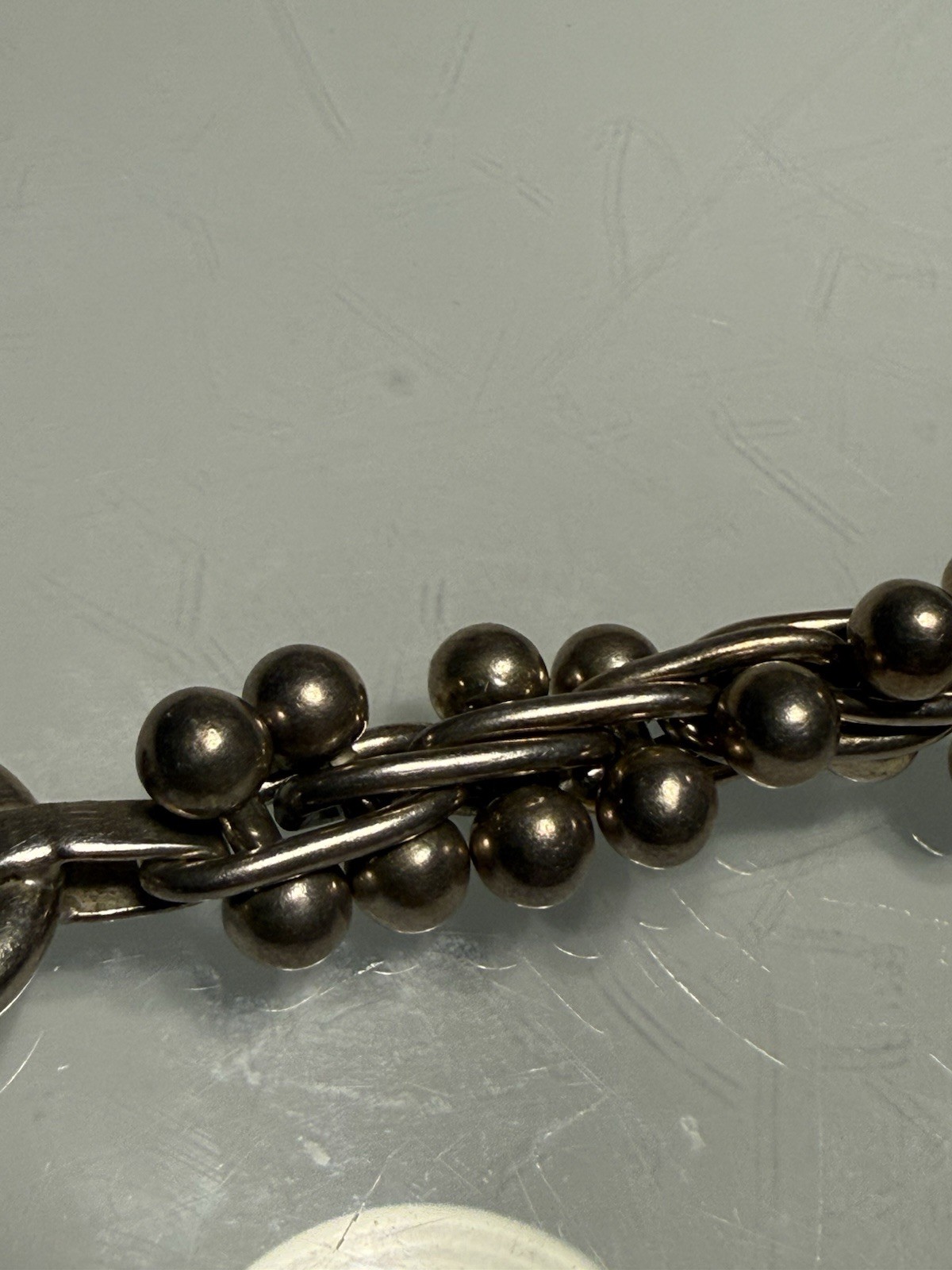 Silpada 925 Sterling Silver DNA Bead Ball Link Toggle Bracelet – Mexico