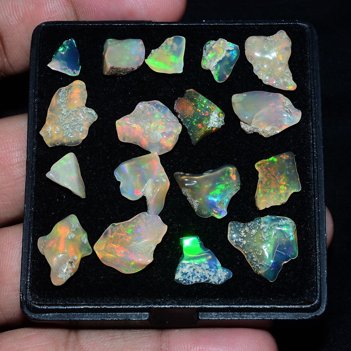17 Pcs Natural Ethiopian Opal Rough AAA+ Grade Jumbo Welo Fire Raw Gemstones Lot