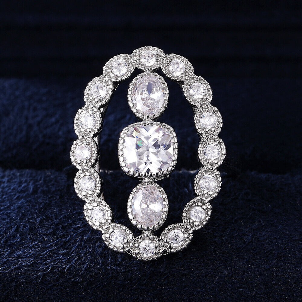 2.50 CT CZ Authentic Victorian Style Engagement Ring Silver Plated Elegant Ring