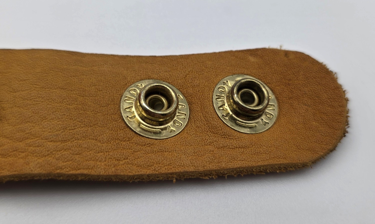 Vintage Artisan Brown Leather Cuff Bracelet Maroon Glass Cabochon Gold Tone Boho