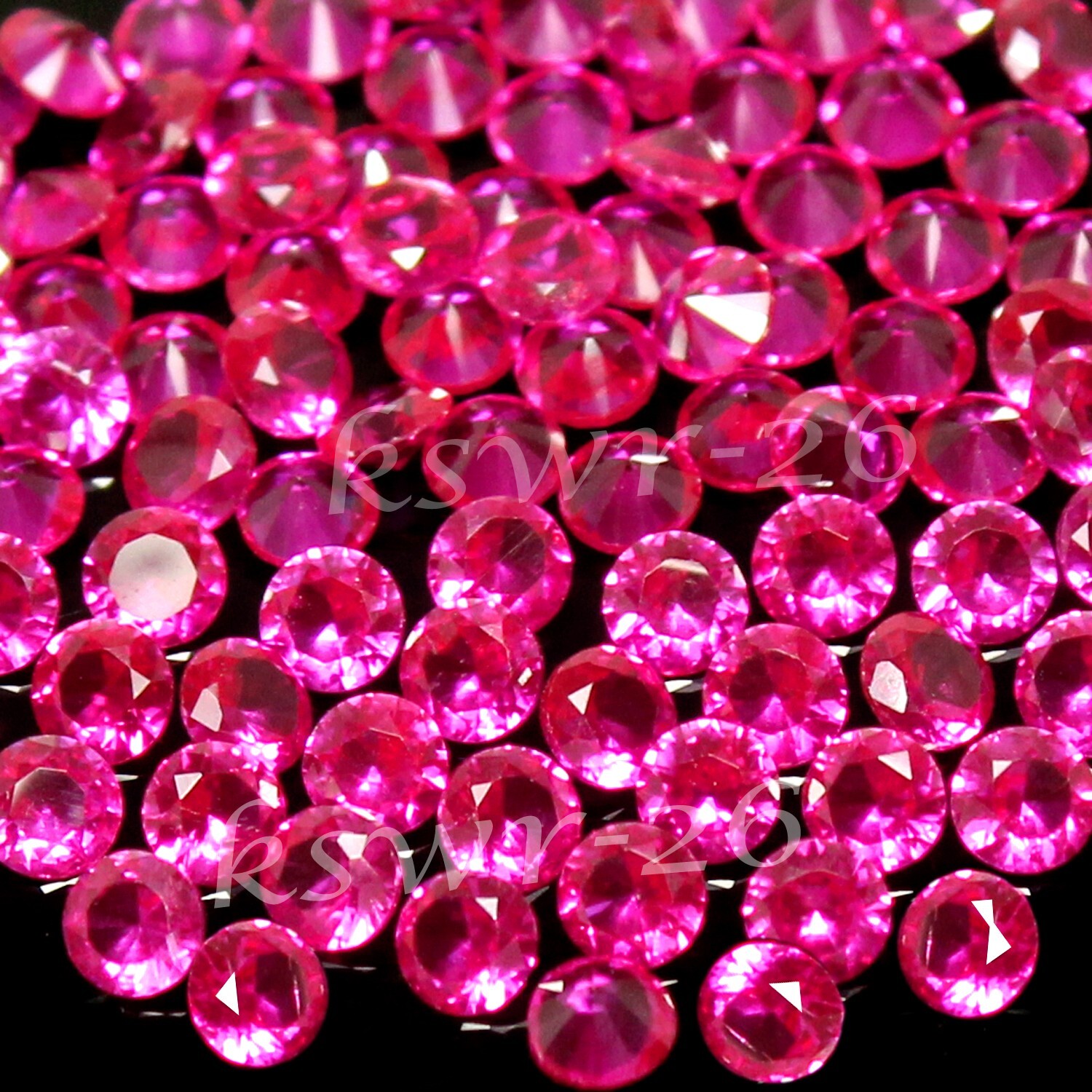 Natural 1.4 mm Round Shape Certified Myanmar Red Ruby AAA+ Gemstone 100 Pcs Lot