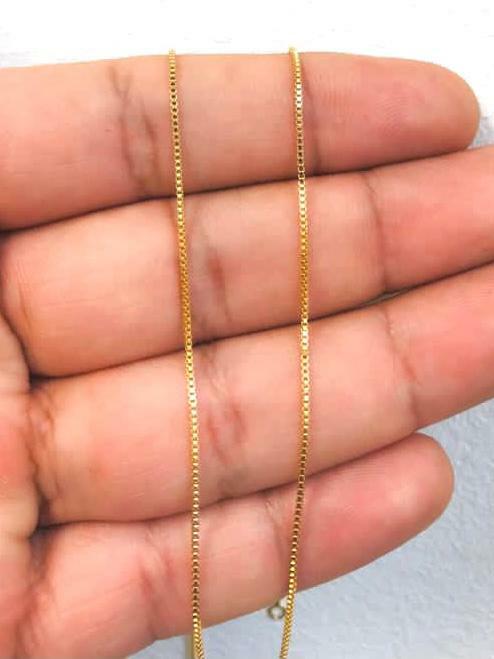 CADENA BOX LINK PARA HOMBRE O MUJERES EN ORO LAMINADO 18K, NUEVA CADENA BOX 20″.