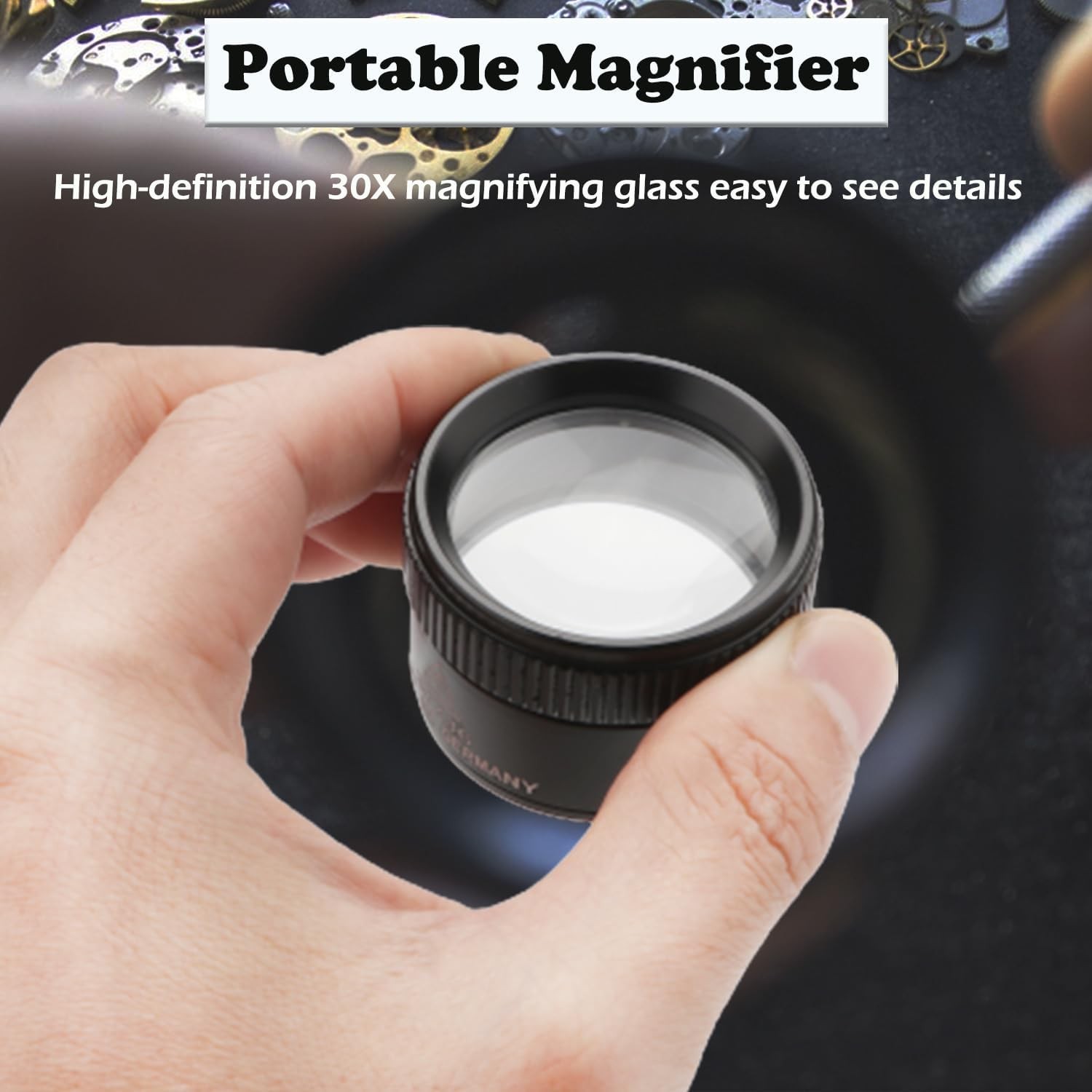 40X Jewelers Loupe Magnifier Light Jewelry Eye Loop Pocket Magnifying Glass Coin