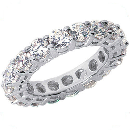 3.80 ct Round Diamond Ring Platinum Eternity Band F-G VS/SI1 19 x 0.20 ct