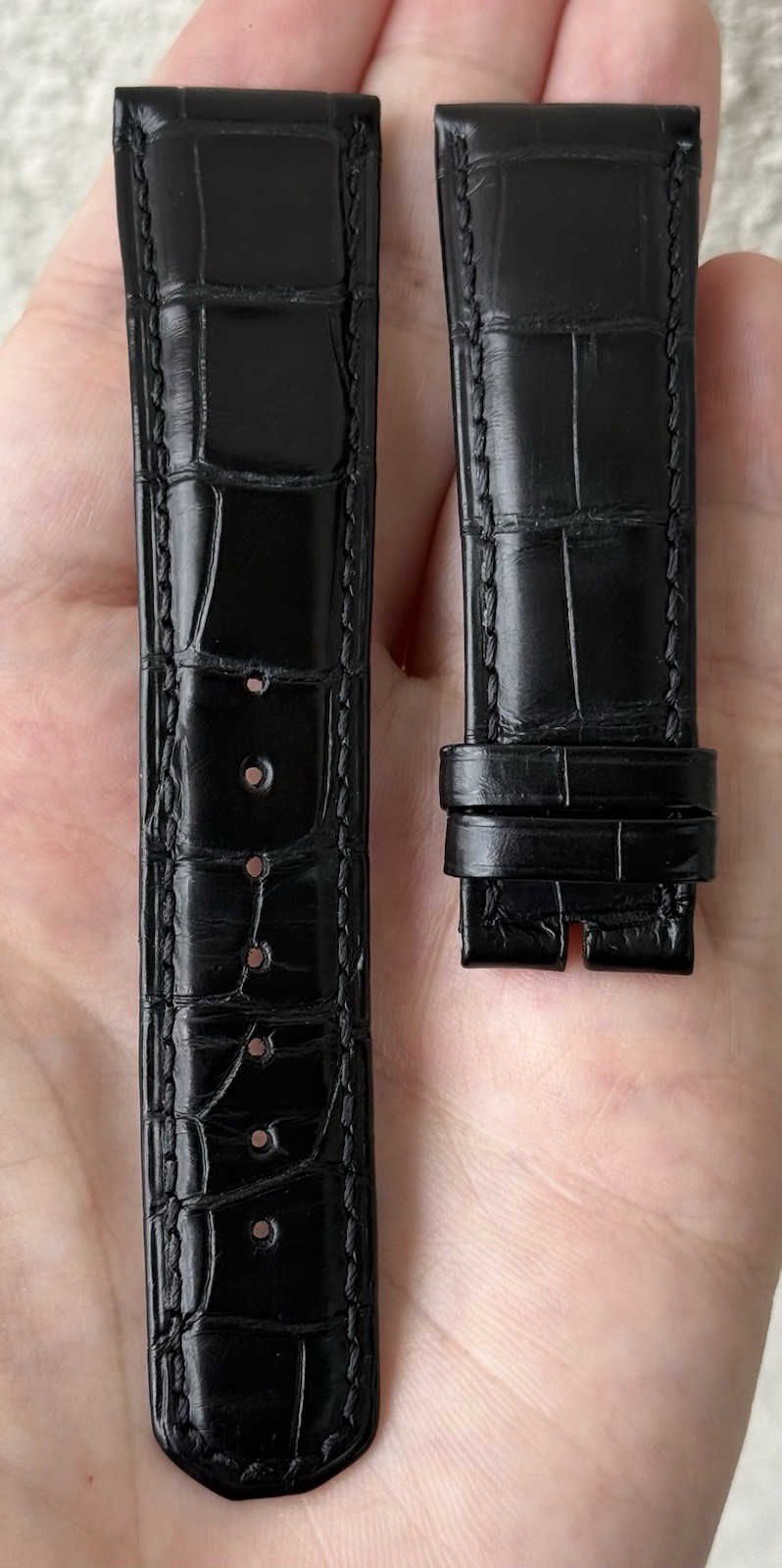 A. Lange & Sohne 22mm x 18mm Black Alligator Watch Strap Band Authentic OEM