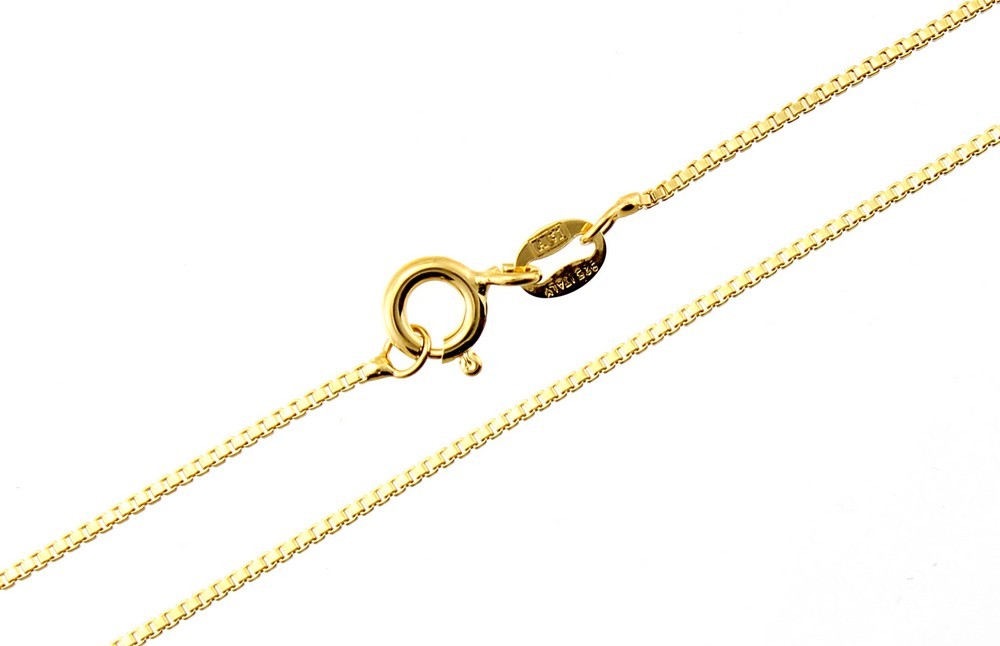 Sterling Silver Vermeil Box Chain 24-inch Long