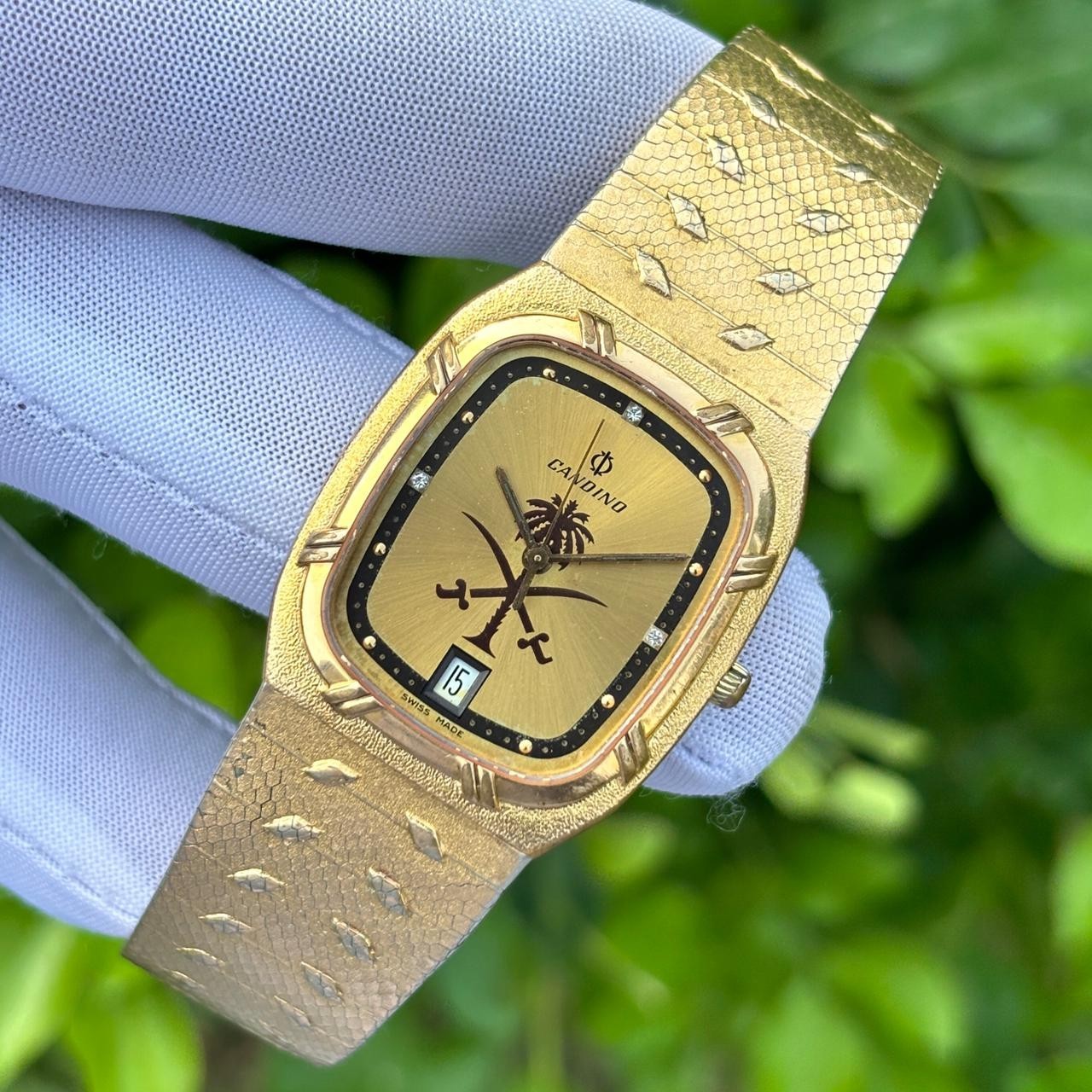 Rare Vintage Candino Saudi Arabia Logo Sapphire Crystal Swiss Men’s Quartz Watch
