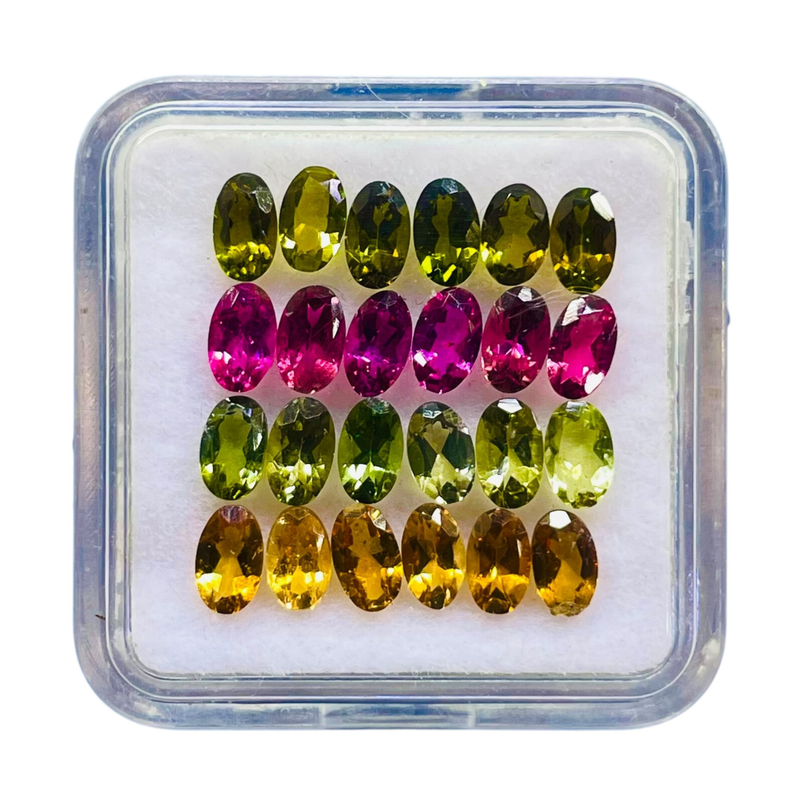 VVS 24 Pcs Natural Multi Tourmaline 5x3mm Oval Cut Loose Untreated Gemstones