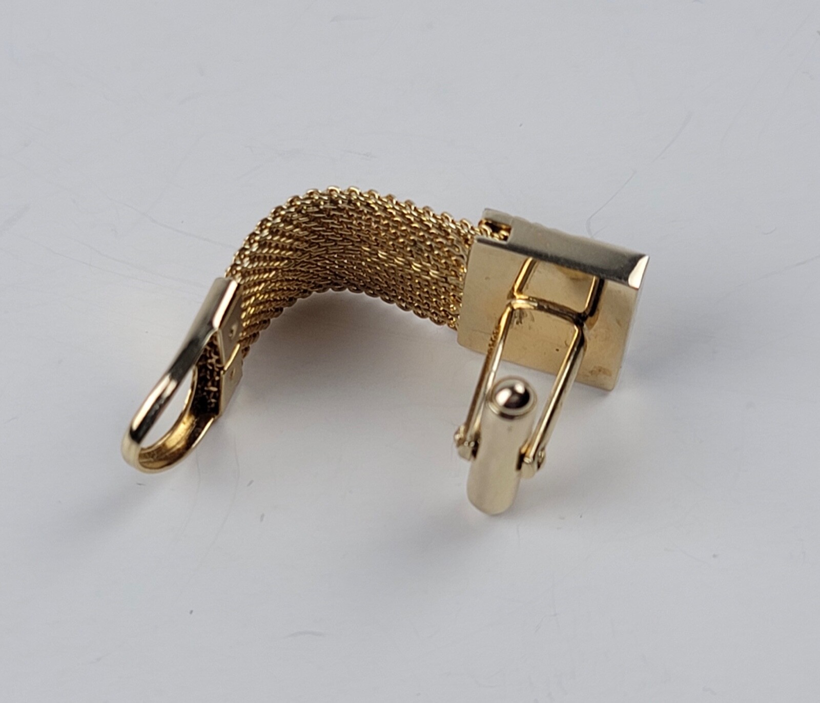 Vintage Anson Gold Tone Mesh Wrap Cuff Links Beveled Diamond Shape pattern