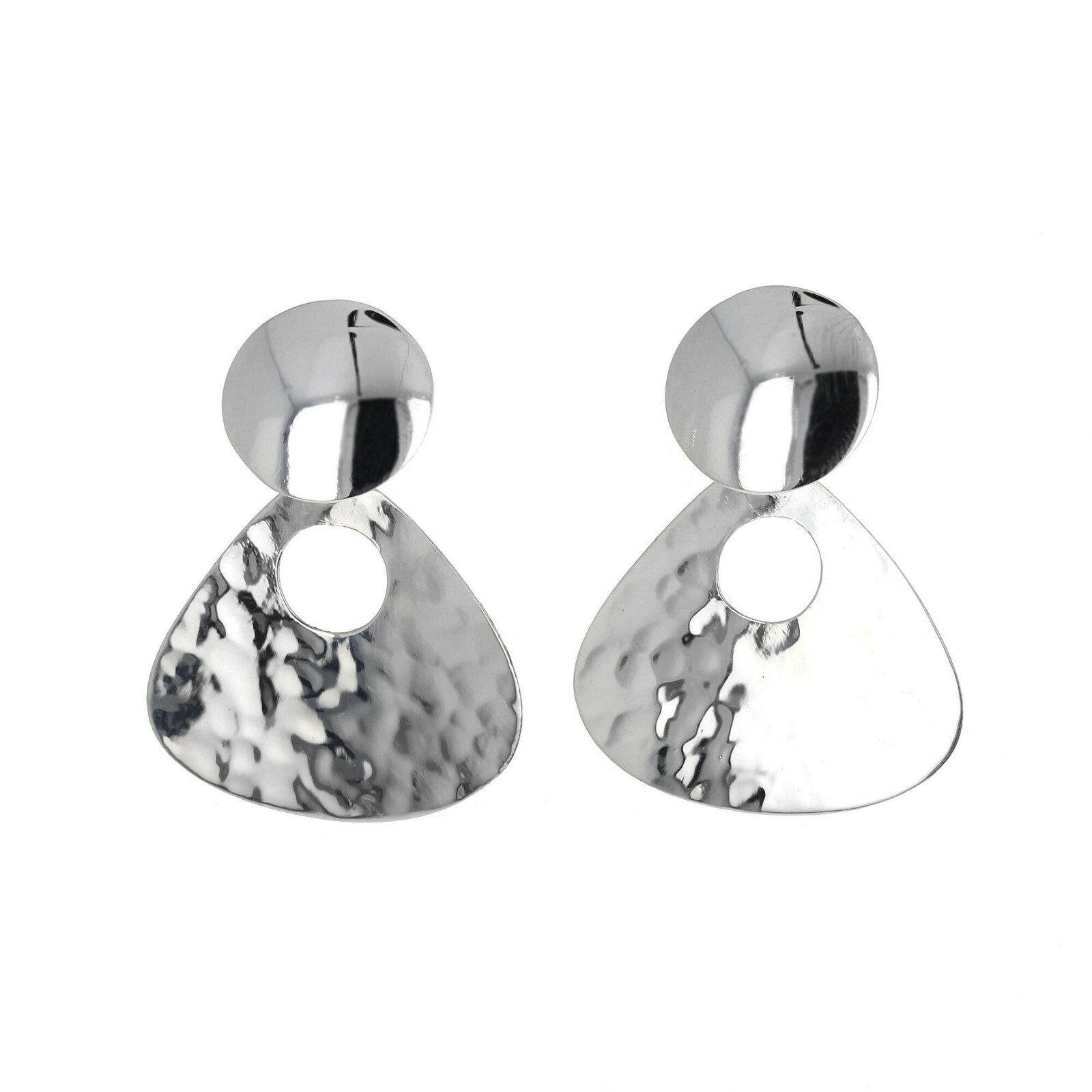 Sterling Silver, Hammered Door Knockers, Sterling Silver Earrings, Jewelry, 925