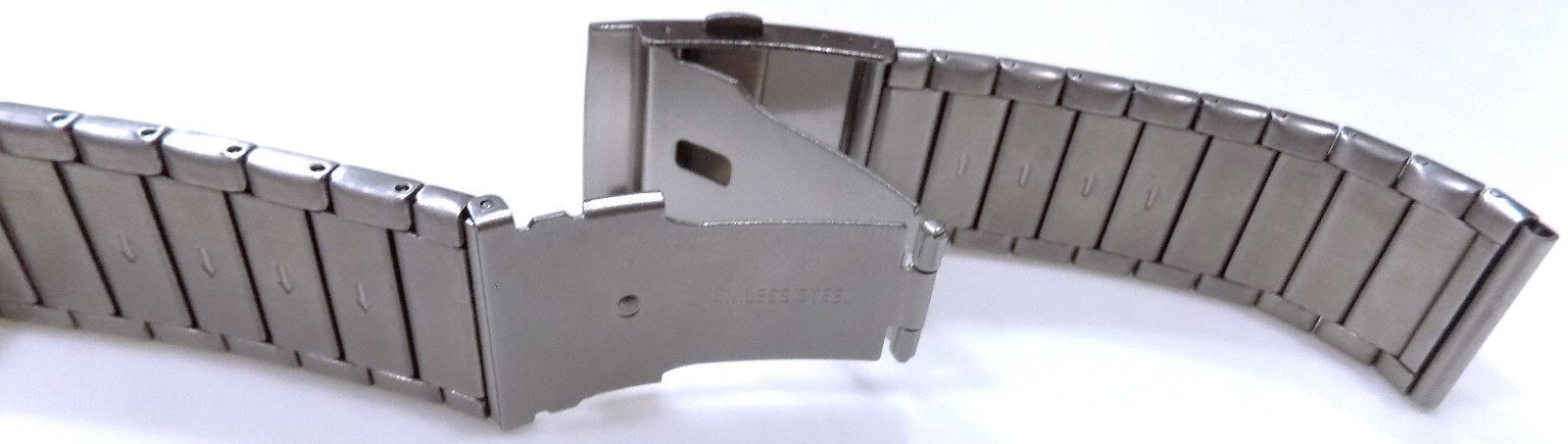 New Mens 23mm Wide Stainless Steel Bracelet Watch Band Push Button Trifold Clasp