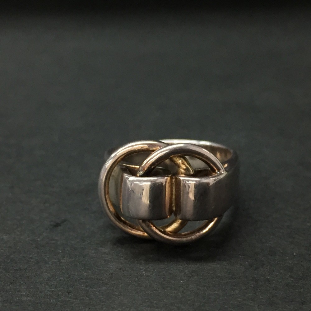 EGA HERMES Deux Anneaux Silver 925 6.0g Ring ISO sz:51*/ZA0249