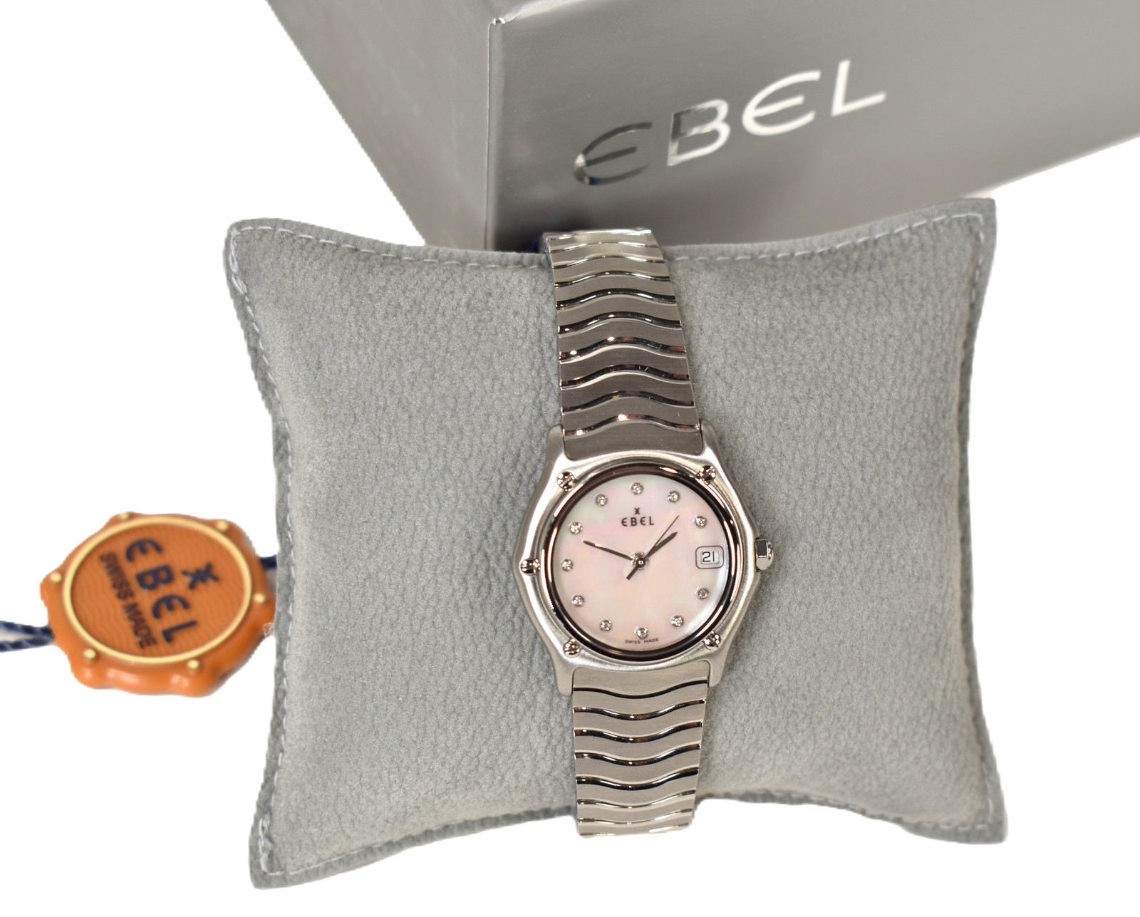 Ebel Classic Ladies Watch 9087121 – MOP Dial, Diamond Markers, Date, Stainless S