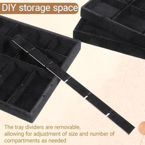 4 Pack Jewelry Tray, Stackable Velvet Jewelry Organizer Tray Jewelry-Tray