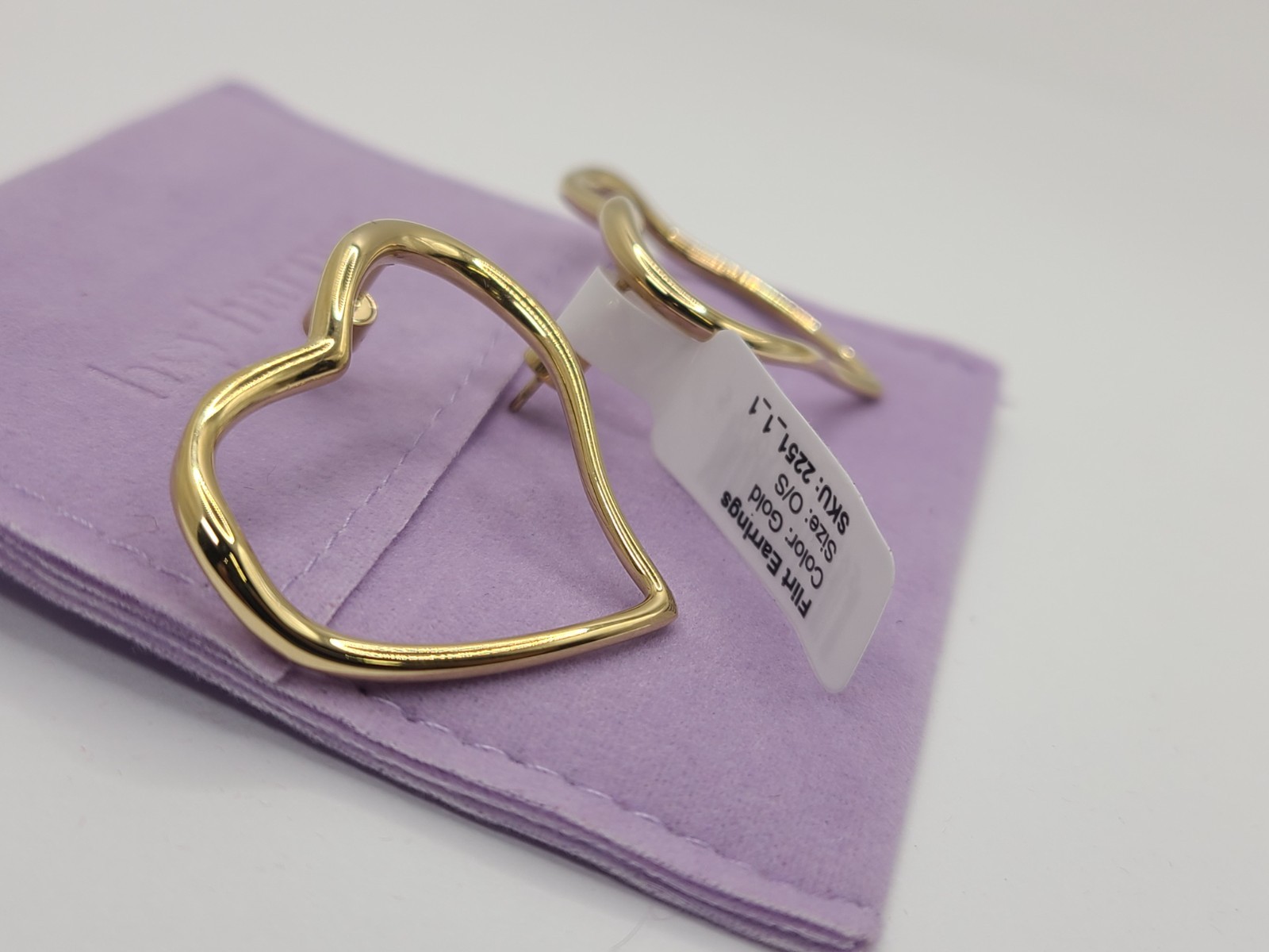 Hey Harper Flirt Earrings 14k Gold PVD Heart Hoop Earrings