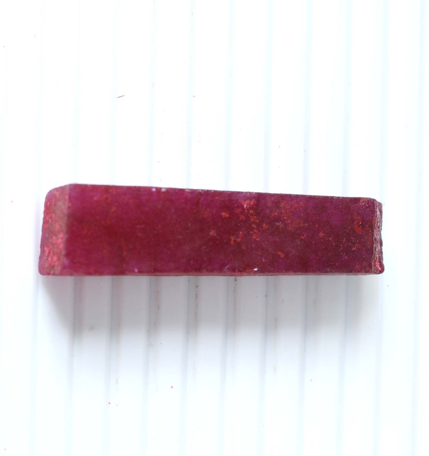124 Ct Certified Natural Red Ruby Gemstone Slice Rough T36909 Birthday Discount