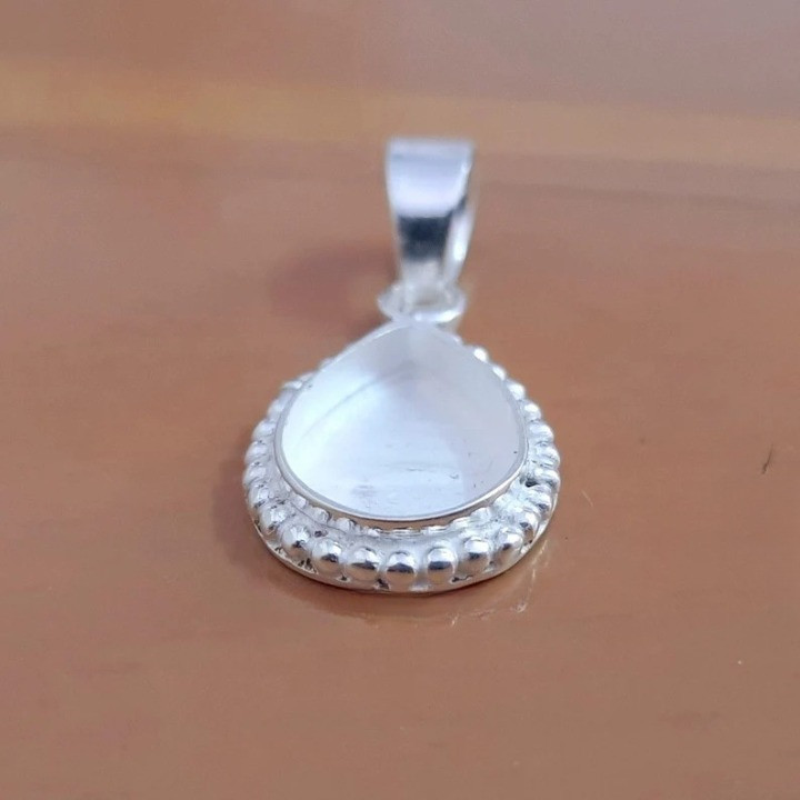 925 Sterling Silver 7x9mm Pear Bezel Pendant Blank Handmade DIY Jewelry Making