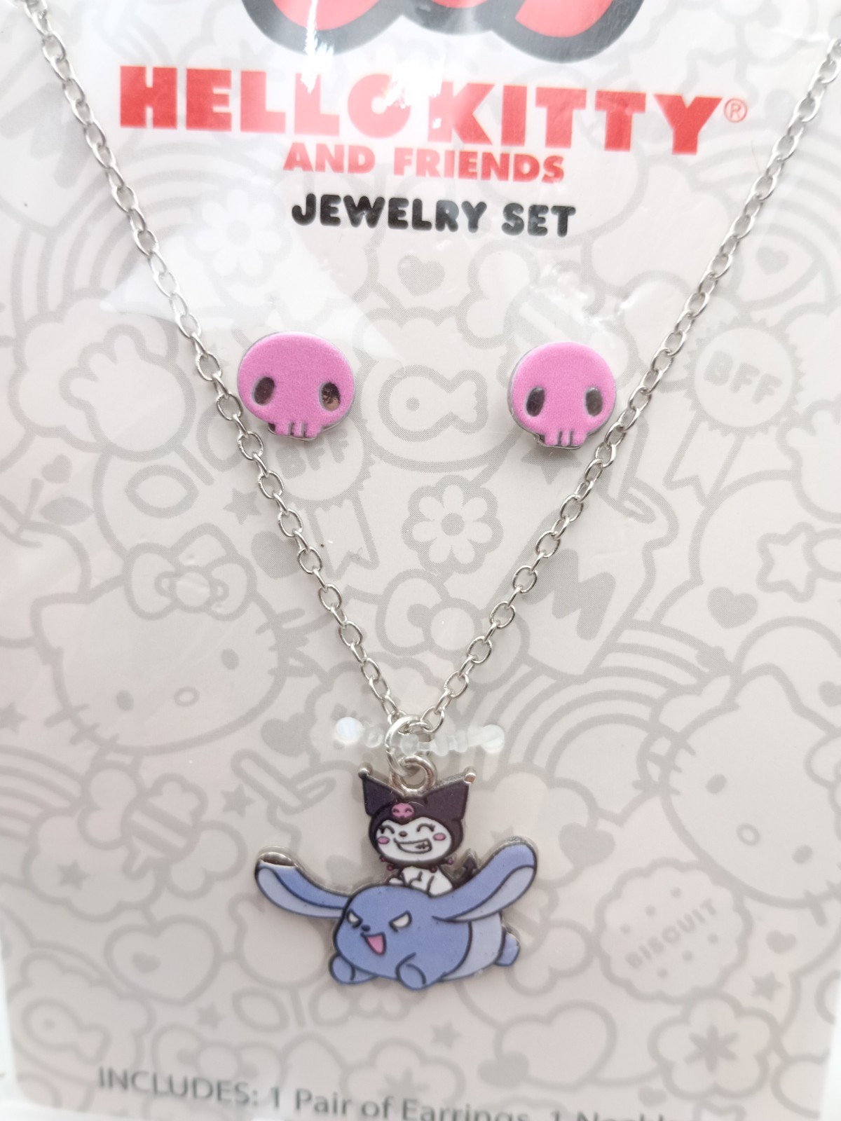 New Hello Kitty And Friends, Kuromi Necklace And Earrings Jewelry Set – NIP