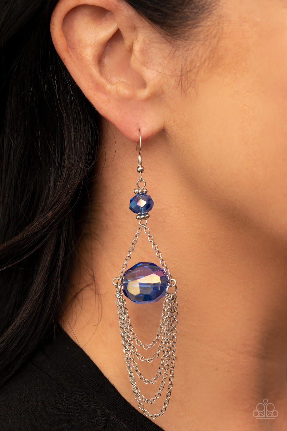 Paparazzi ~ Ethereally Extravagant Blue Iridescent Earrings🌈NEW RELEASE 2022🌈