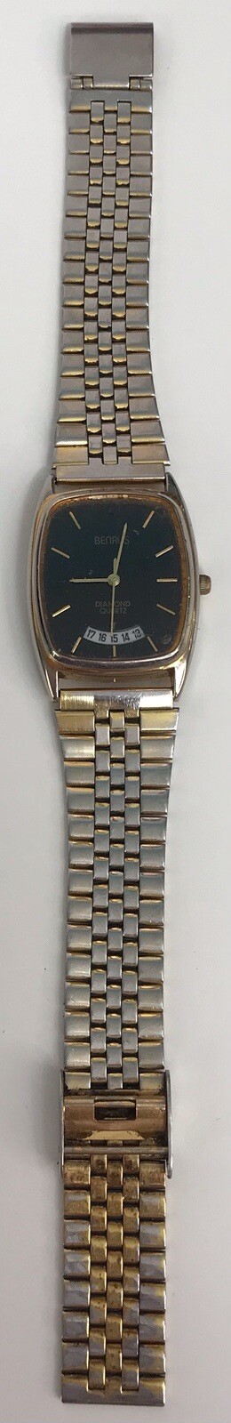 Vintage BENRUS Diamond Quartz Wristwatch Rectangle *Not Working*