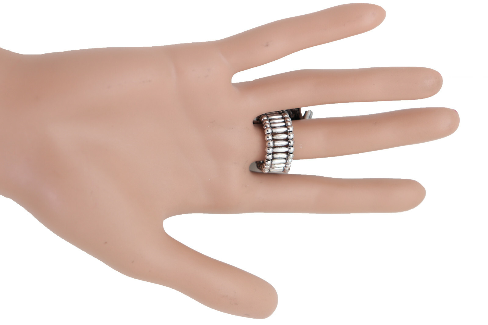 Women Silver Metal Ring Fashion Jewelry Elastic Band Green Frog Animal Luxurious