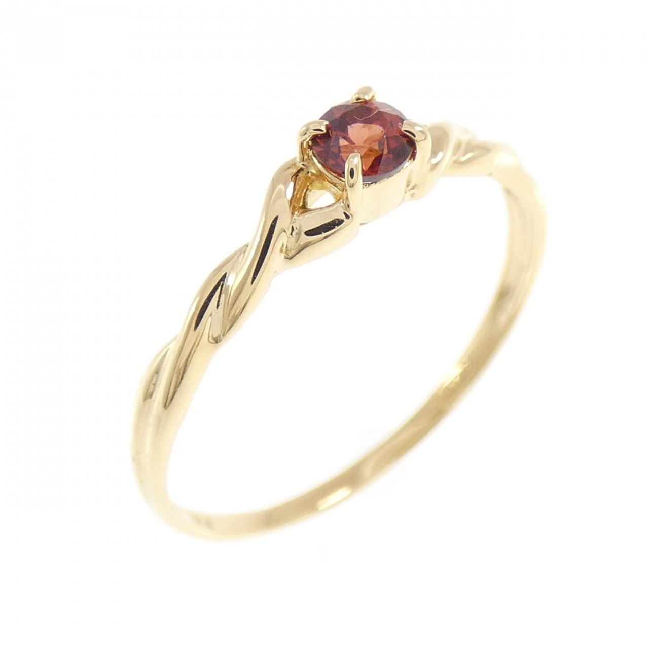Authentic K18YG Garnet Ring 0.16CT #230-000-733-9287