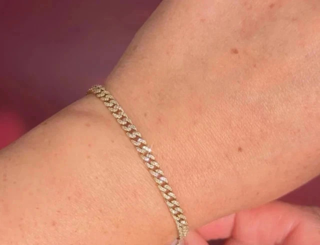 7.00 Ct Lab Created Diamond 4MM Cuban Bracelet 14K Rose Gold Plated