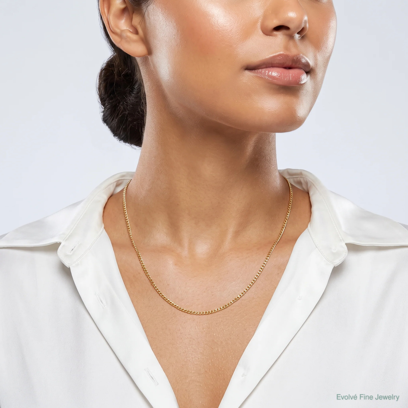 14K Yellow Gold .5 Mm Carded Curb Chain Necklace 16″-24″