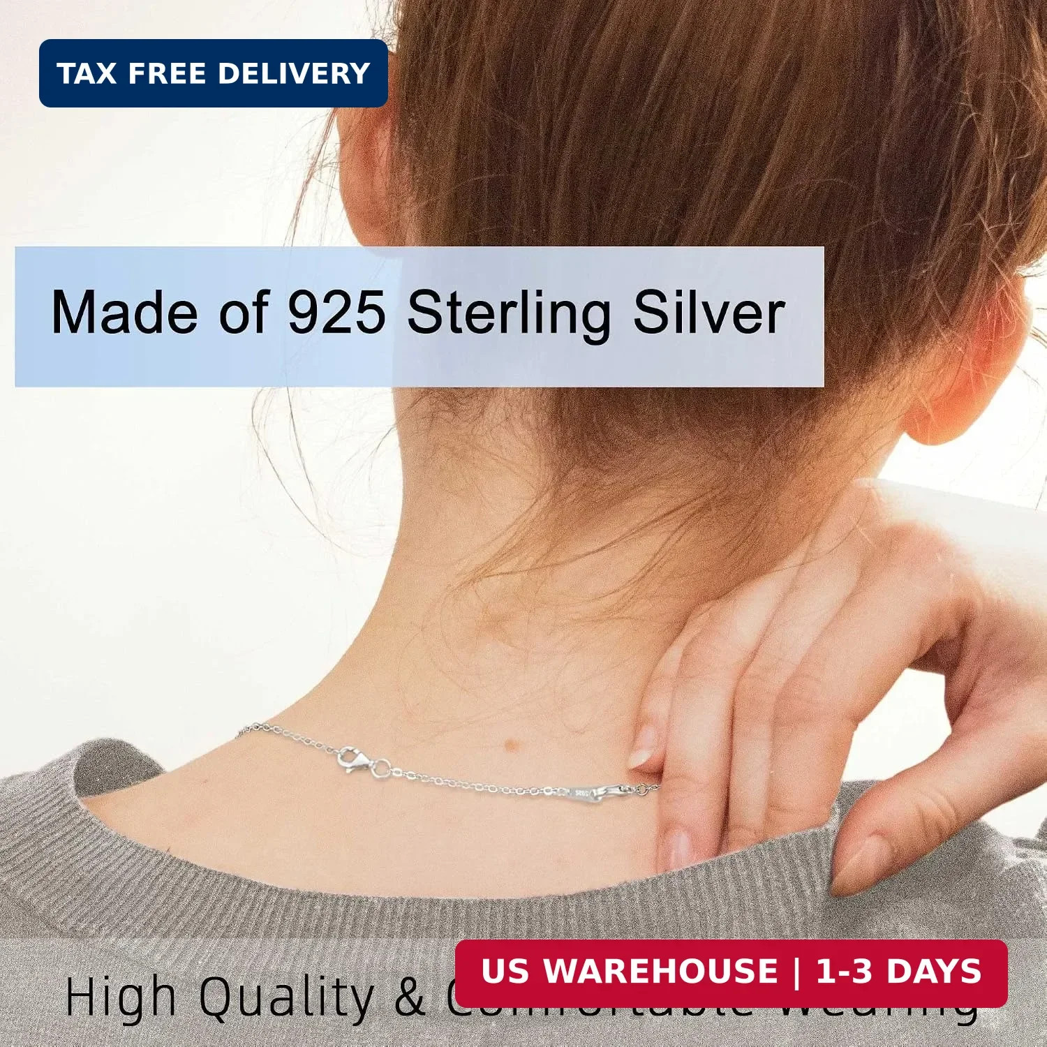 Sterling Silver Necklace Extenders Set – 3 Sizes for Perfect Fit