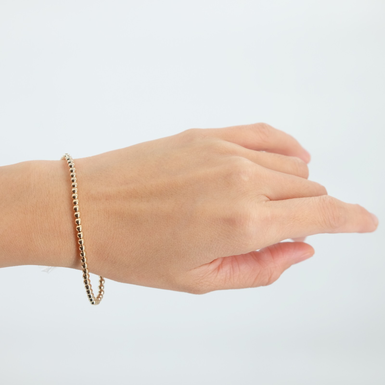 Italian 14k Yellow Gold Ball Beads Bracelet 7.75″ 3mm 3.2 grams