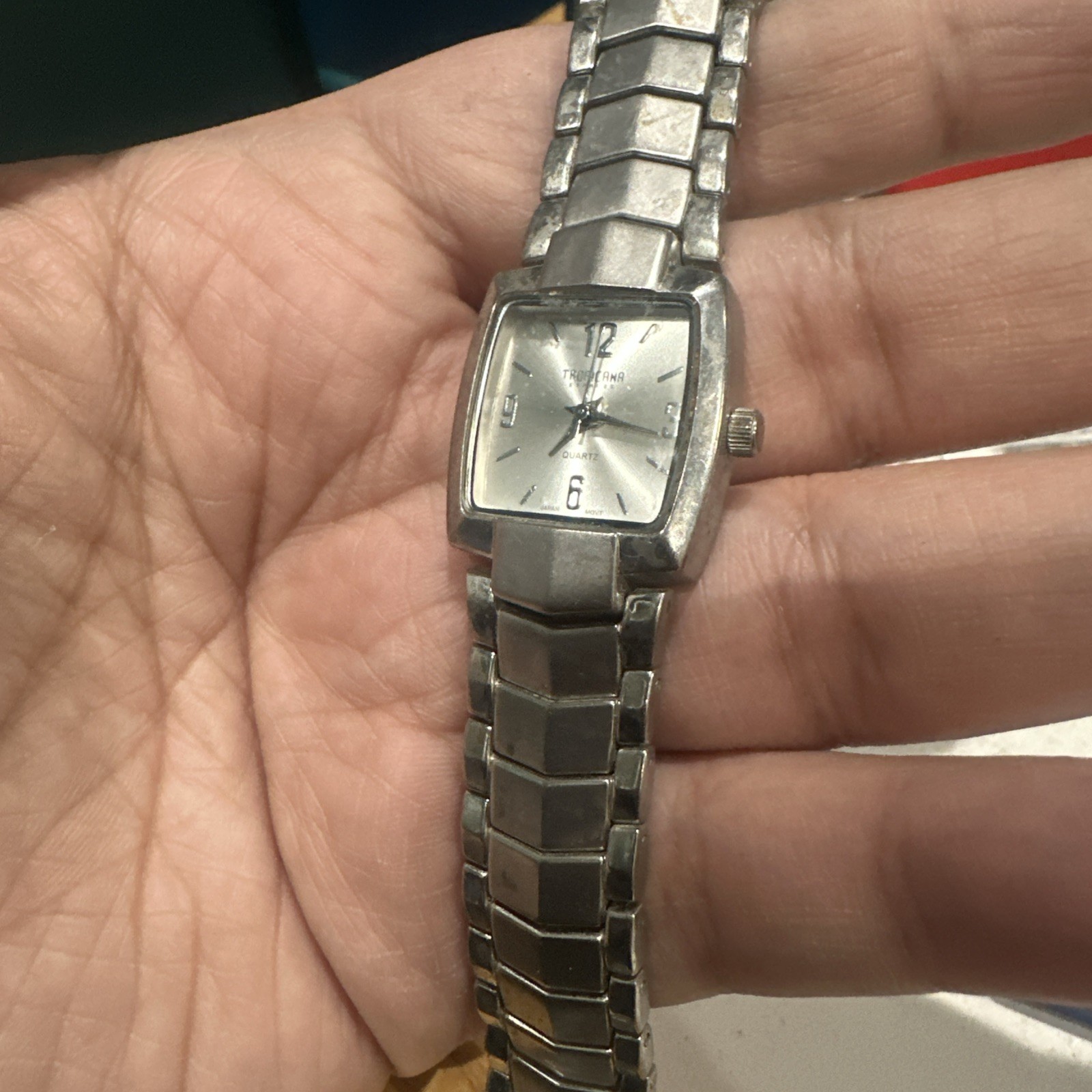 Vintage Working Tropicana Express Silver Ladies Watch New Battery 21mm Fit 7.5