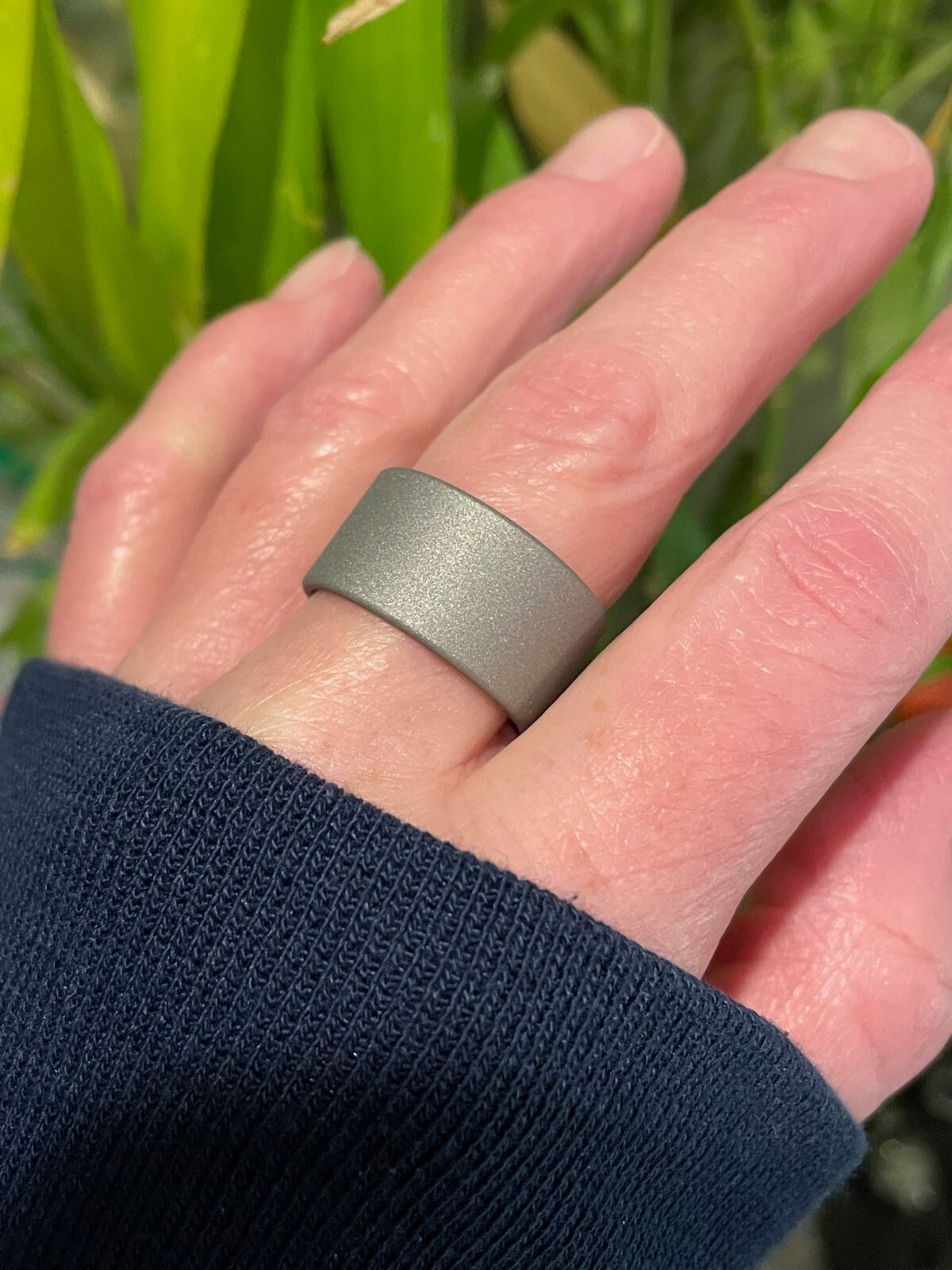 Big Wide Ring, Wedding Band, Sandblasted Titanium, Made to Order, 12mm Width