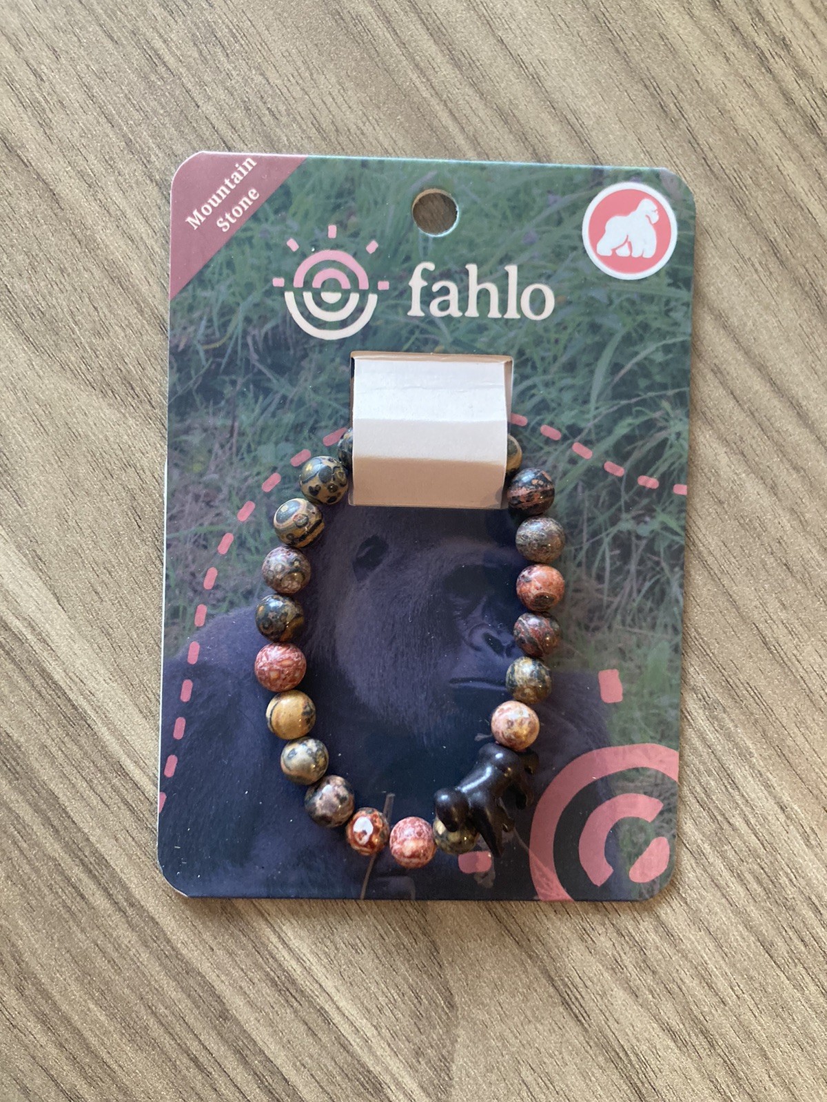 Fahlo Gorilla Tracking bracelet, Mountain Stone Endangered Species Jewelry NWT