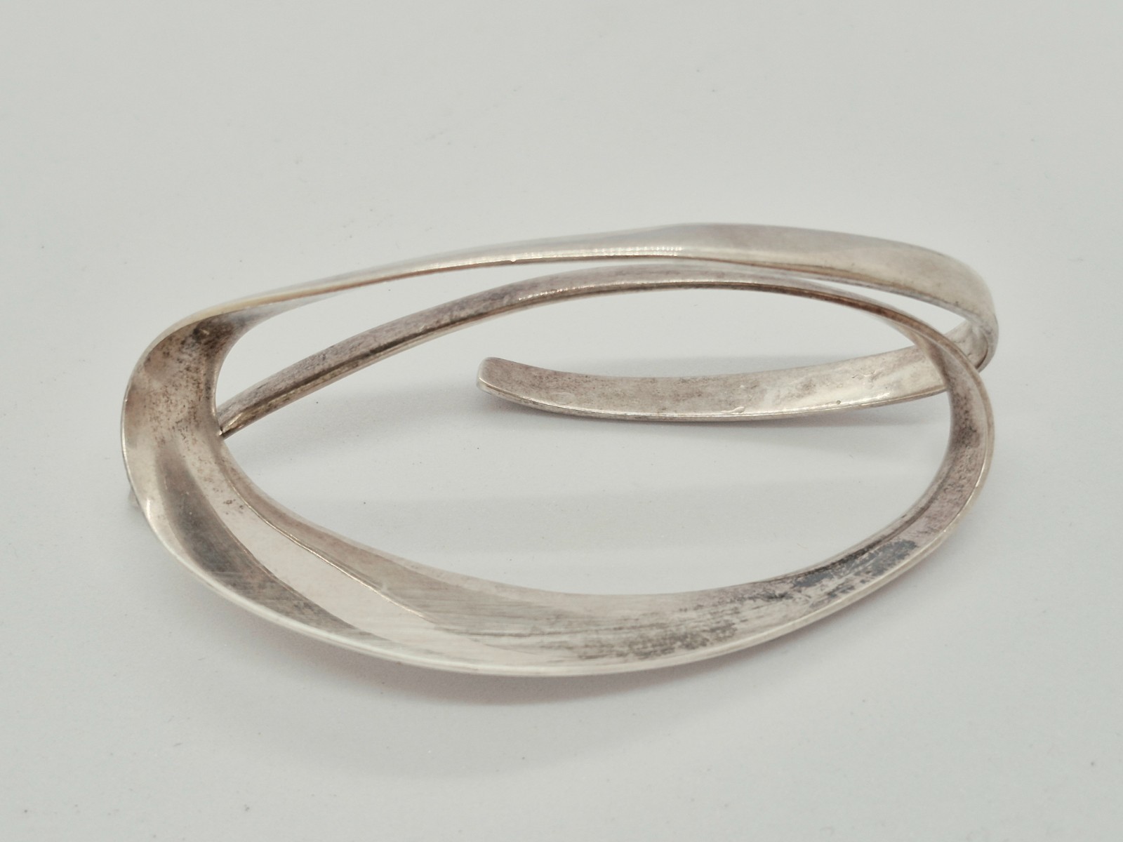 Vintage Swedish Sterling Silver 925 Modernist Cuff Bracelet GHB 40g