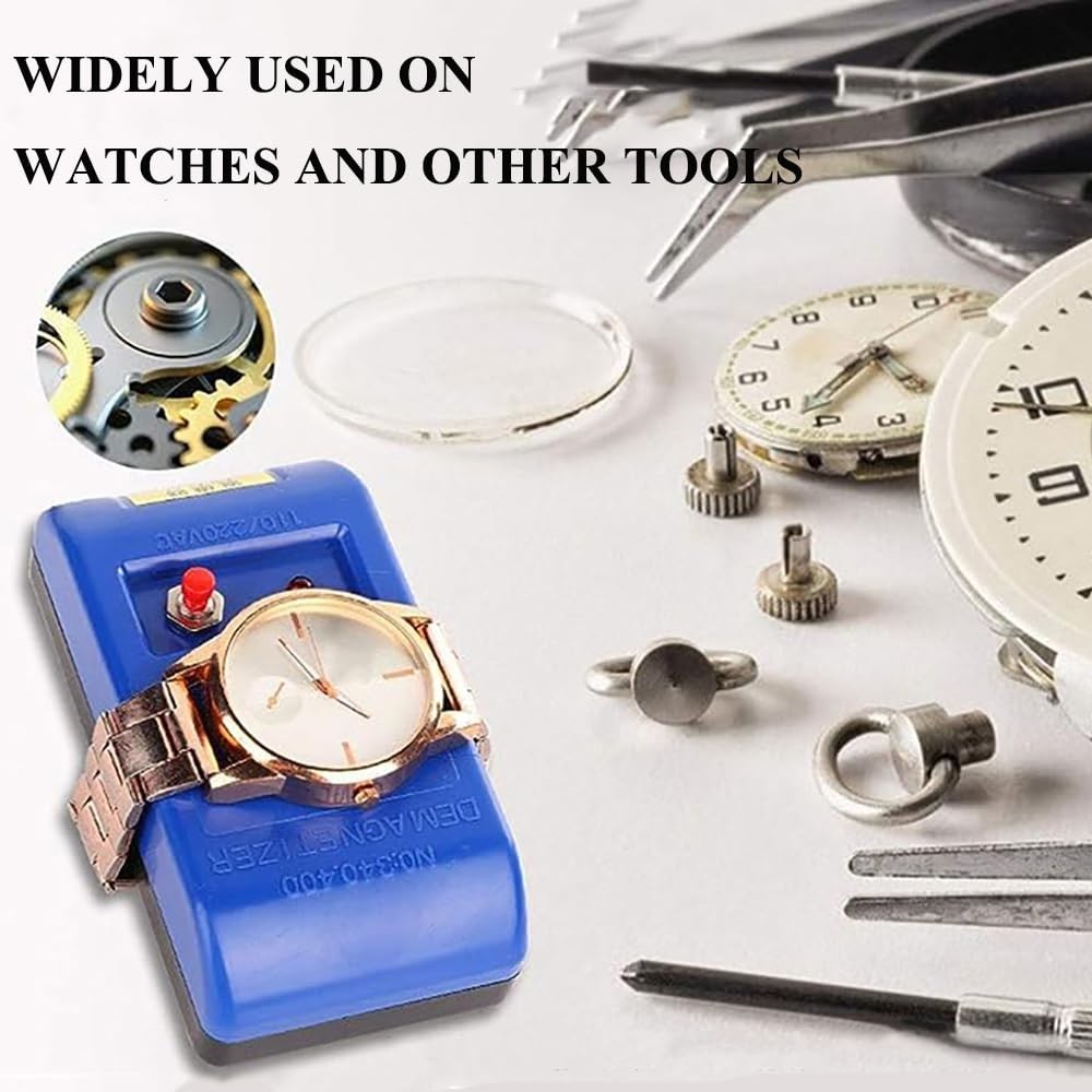 Professional Watch Demagnetizer Tool with Compass & Cleaning Cloth – Repair Kit