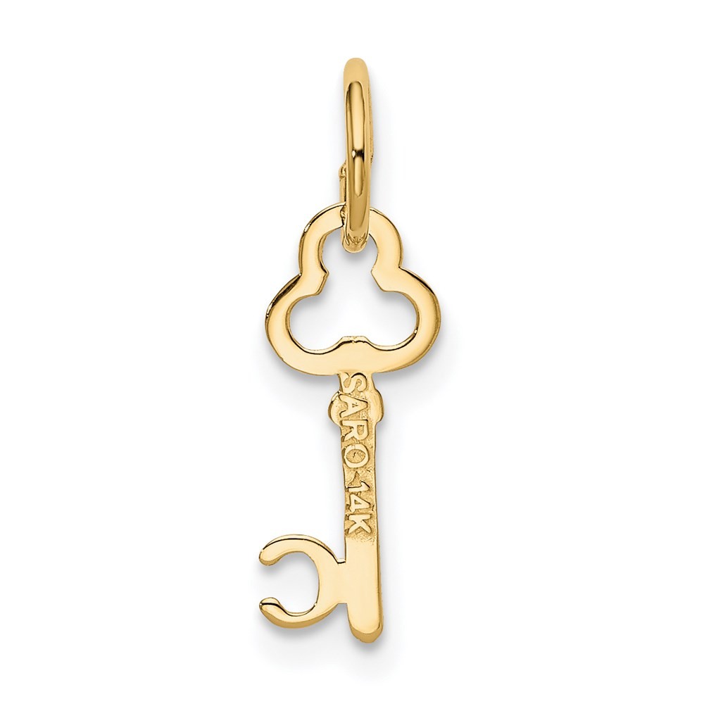 14K Yellow Gold Key Letter C Initial Charm Pendant; Length 15.53 mm; Wt. 0.27 g