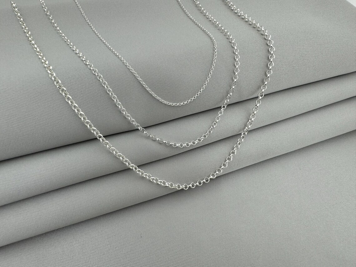 Sterling Silver Belcher Chain Necklace – 16″ 18″ 20″ 22″ 24″ 26″ 30″
