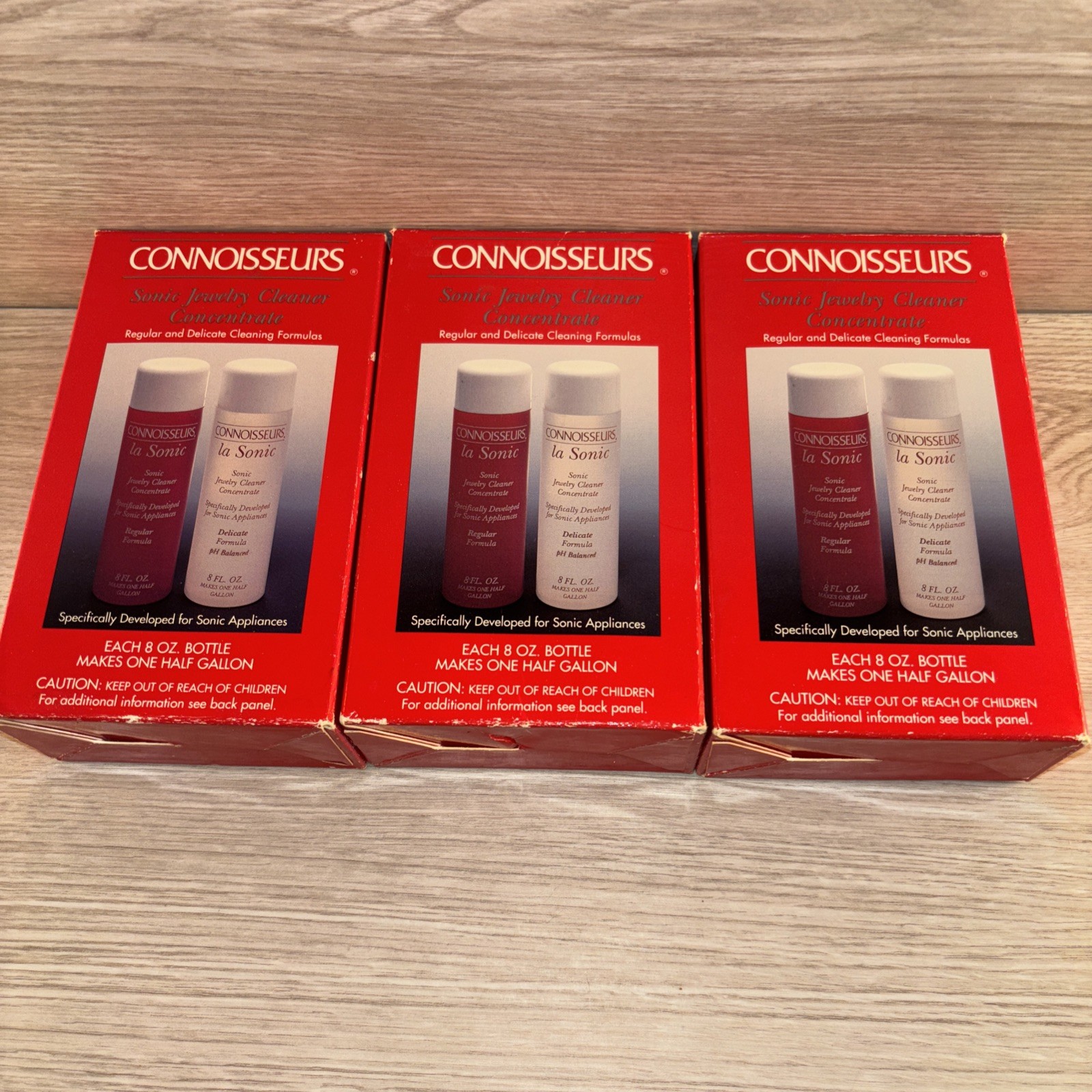 3pk Connoisseurs Sonic Jewelry Cleaner Concentrate Kits 8 Oz Regular & Delicate
