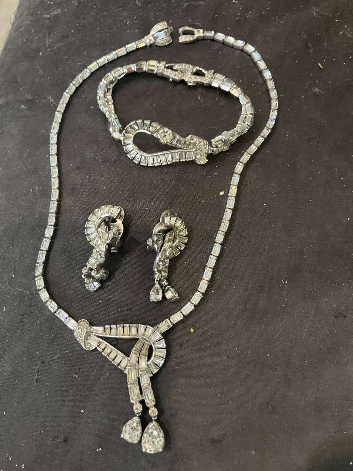 Mazer Bros. “Bagatelle” Bracelet Necklace & Earrings ca. 1949 Jomaz Vintage Lot