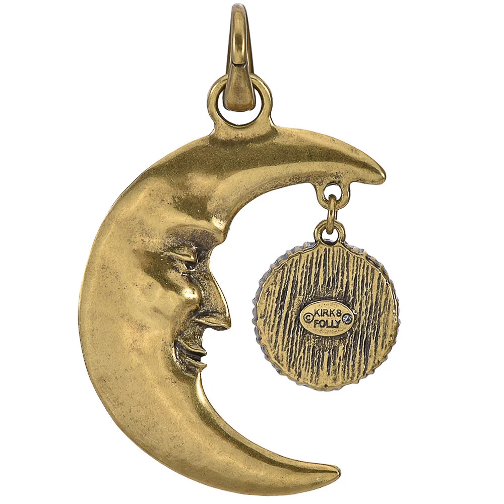 KIRKS FOLLY MOON MAGIC GODDESS SEAVIEW MOON OPEN RING CHARM BRASS OX
