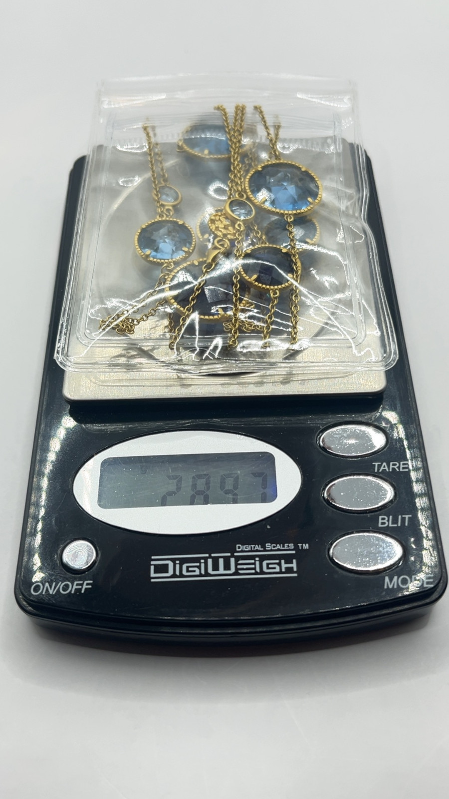 Freida Rothman 925 Imperial Blue 14K Plated 36” Station Necklace $650, $450 NWOT