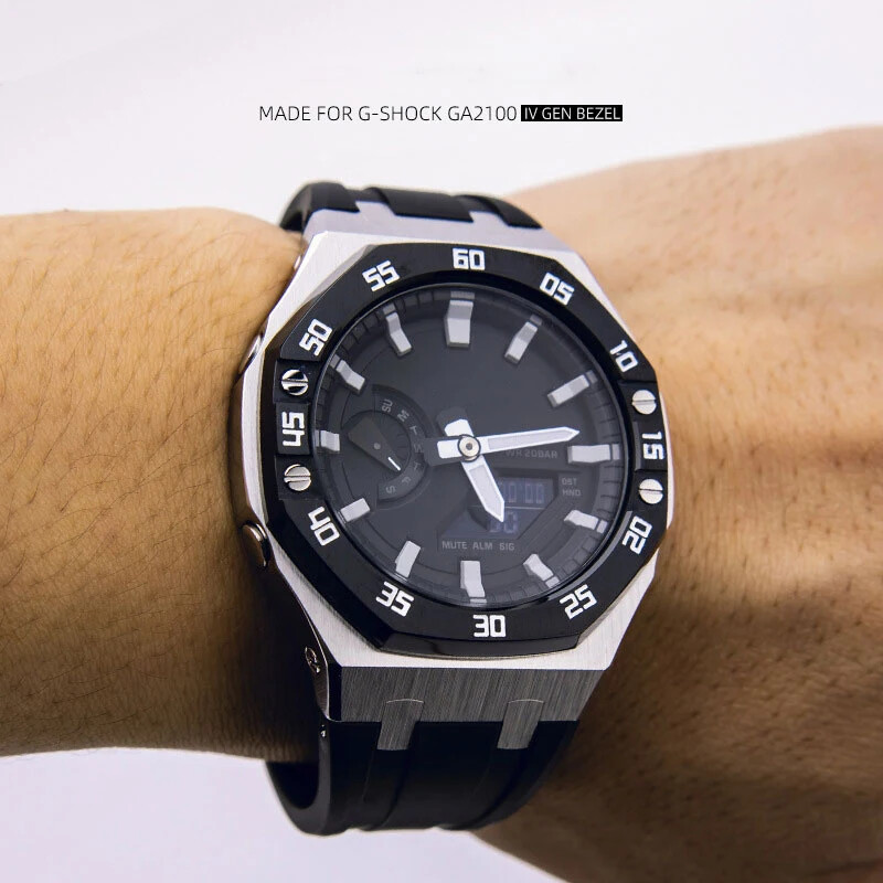 Dial Bezel Mod Kit Steel Case Strap for G-Shock GA-2100/2110 Refit Cover AP Band