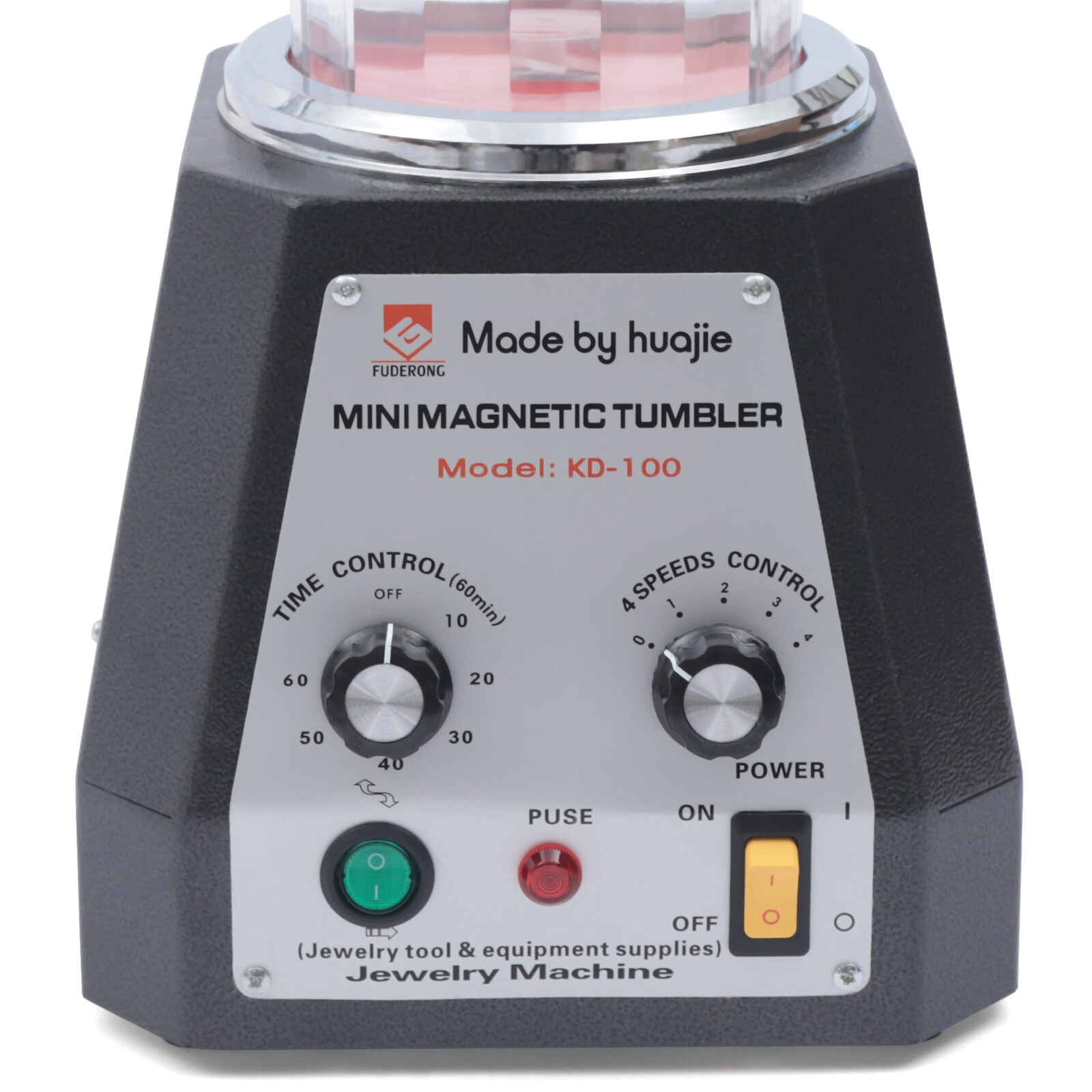 Magnetic Tumbler Jewelry Polishing Machine 100 mm Jewelry Finisher 4-Speed USA