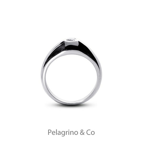 1.59 CT I-SI3 Excellent Round Natural Diamond 14KW Gold Classic Men’s Ring 8.2mm